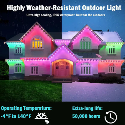 45M RGB LED Outdoor String Lights with APP Control and Scene Modes for Parties and Weddings