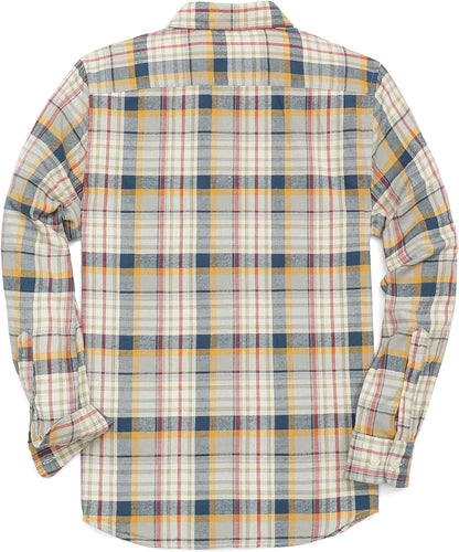 ® Flannel Shirt for Men Casual Button down Work Soft All Cotton Lightweight Flannel Mens Plaid Shirts Long Sleeve